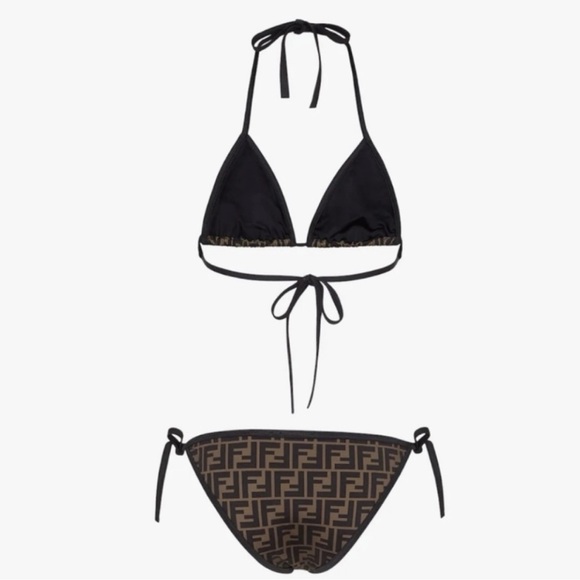 Fendi FF Brown Lycra two piece bikini - Picture 2 of 14
